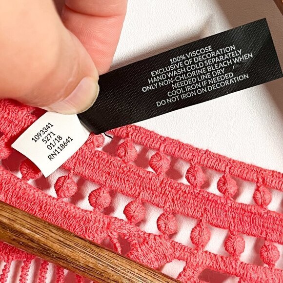 Lane Bryant Shawl Cardigan Pink Crochet One Size Boho Kimono Viscose - Picture 5 of 5